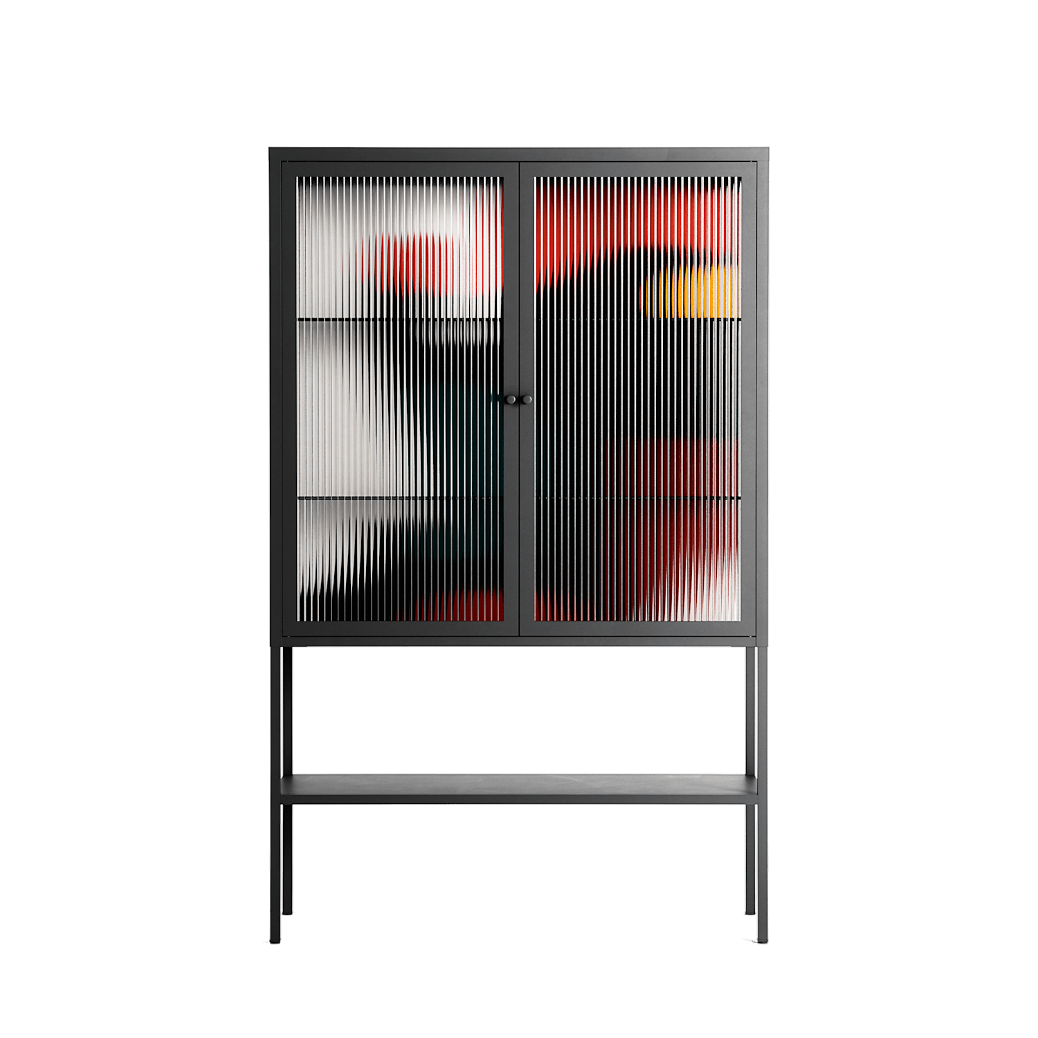 Plume - Loft Cabinet - Rikki Hewitt - Antracite - Reeded glass
