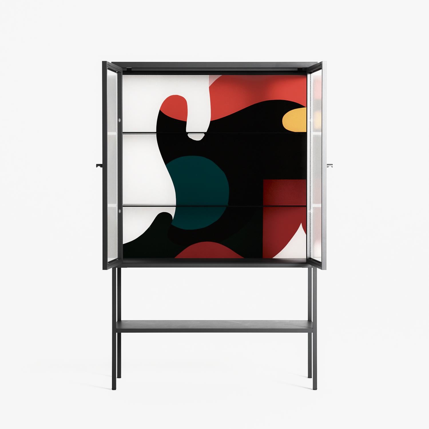 Plume - Loft Cabinet - Rikki Hewitt - Antracite - Reeded glass