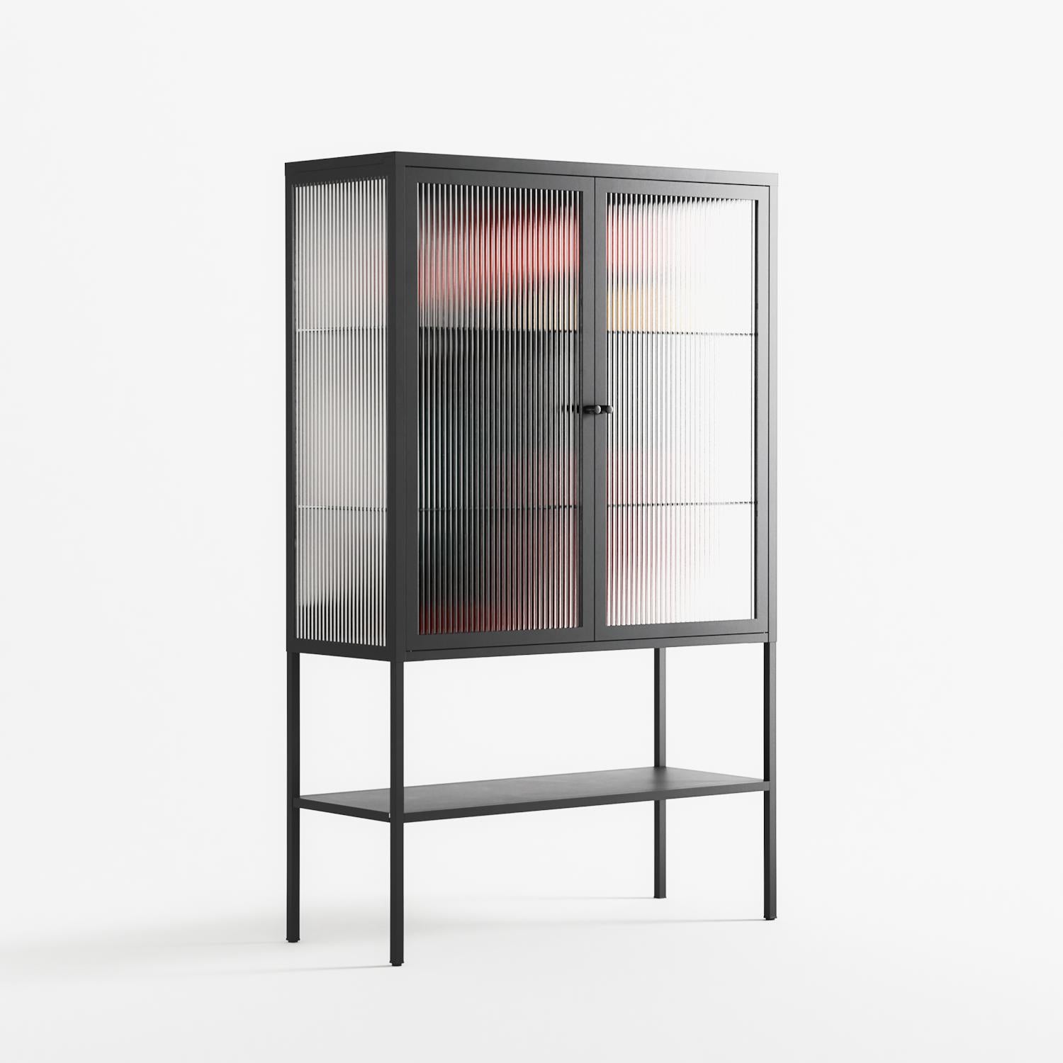 Plume - Loft Cabinet - Rikki Hewitt - Antracite - Reeded glass