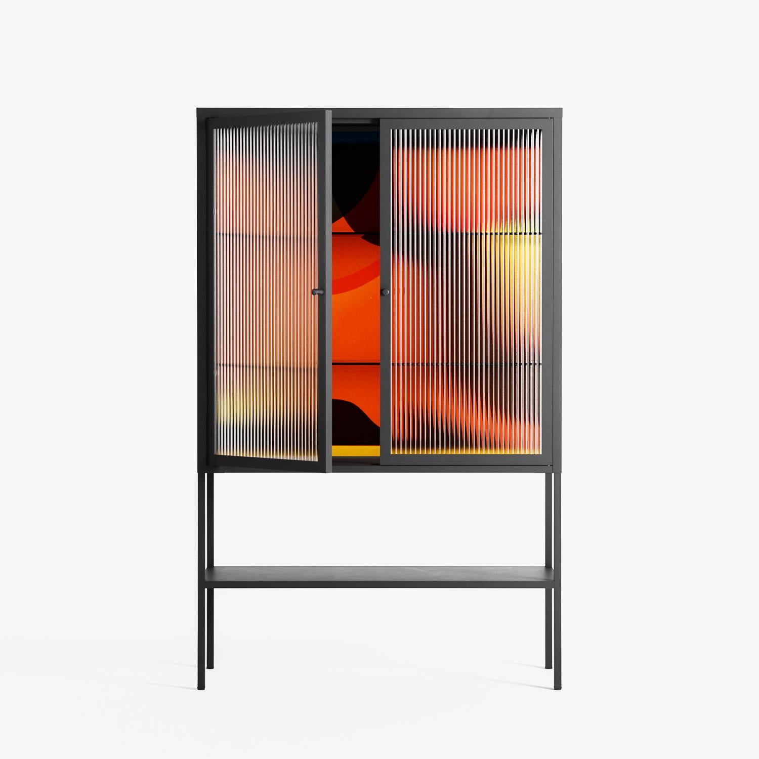 Swift - Loft Cabinet - Rikki Hewitt - Antracite - Reeded glass