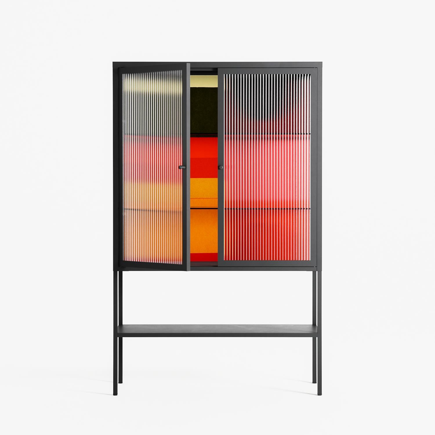 Turnstile - Loft Cabinet - Rikki Hewitt - Antracite - Reeded glass