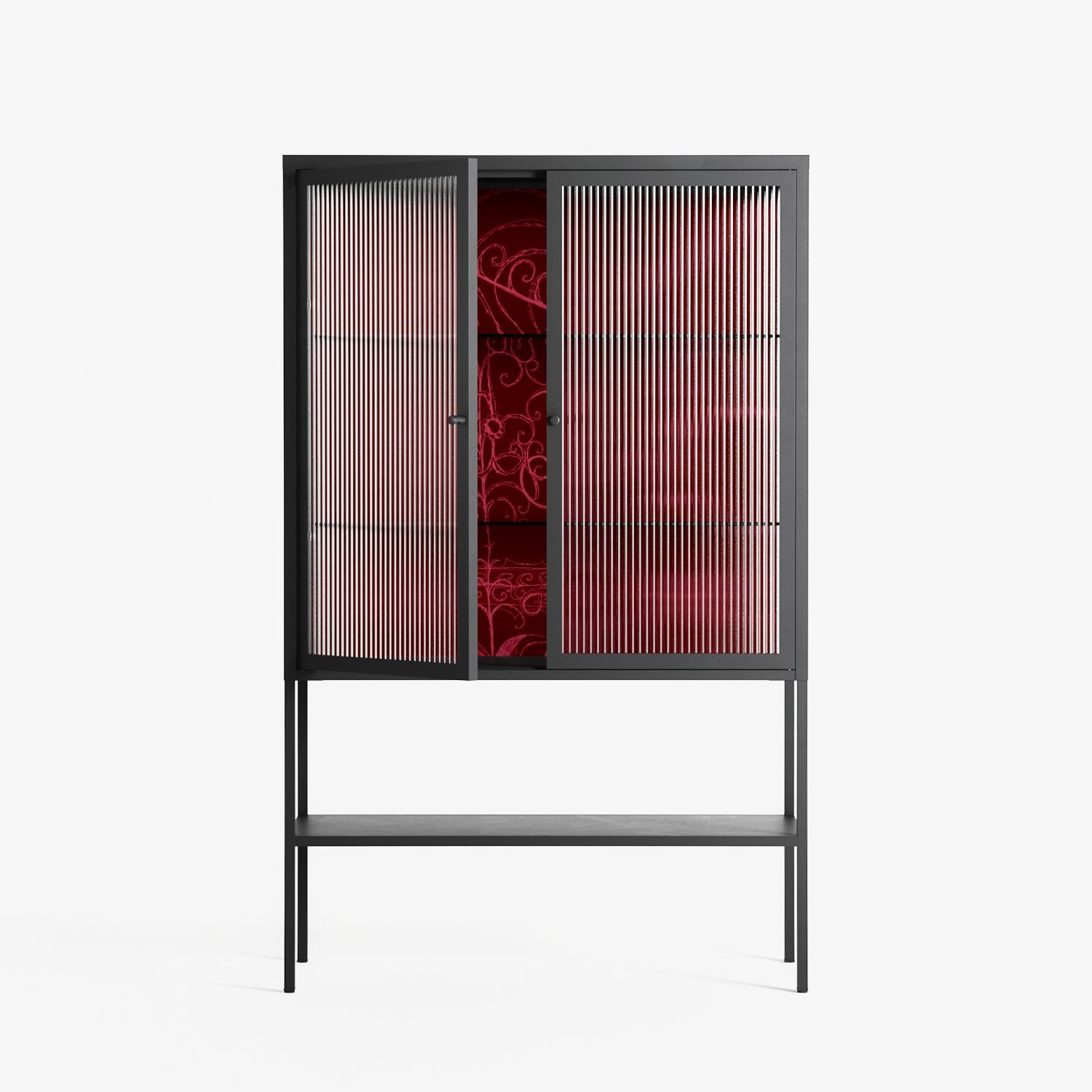 Ornaments - Loft Cabinet - Naia Escribano - Antracite - Reeded glass