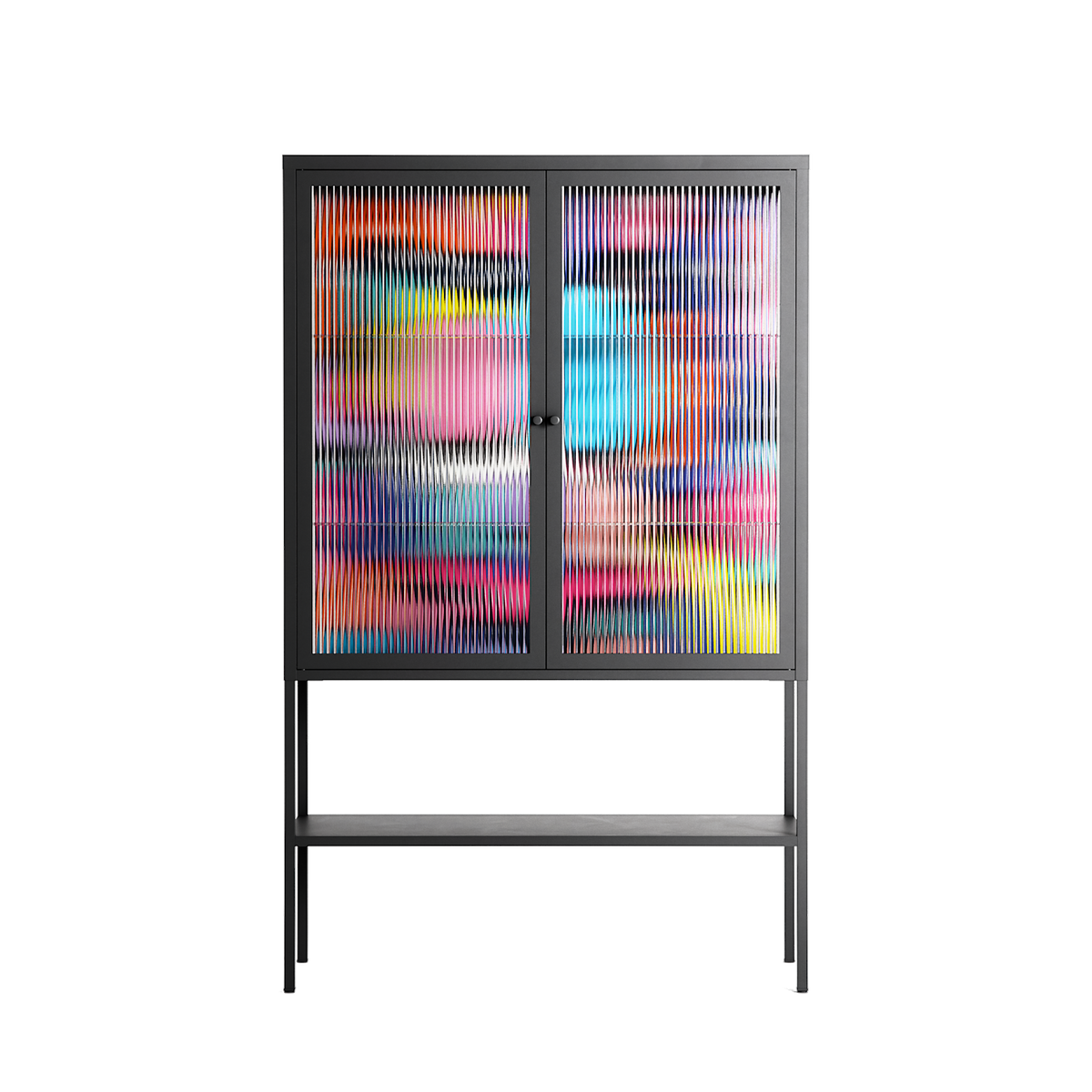 Sansone - Loft Cabinet - Maddalena Fanfani - Antracite - Reeded glass