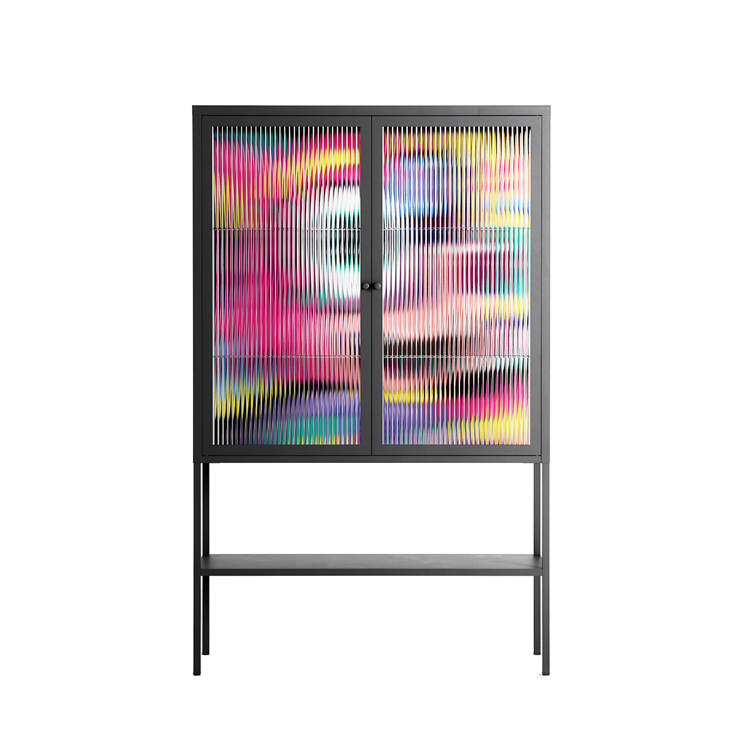 HappyFe - Loft Cabinet - Maddalena Fanfani - Antracite - Reeded glass