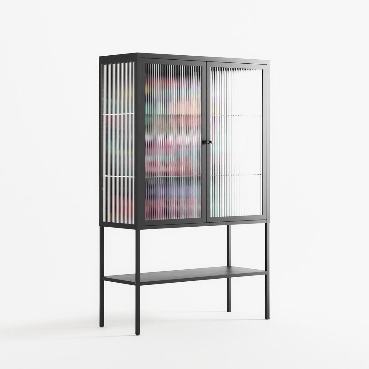 Bobsan - Loft Cabinet - Maddalena Fanfani - Antracite - Reeded glass