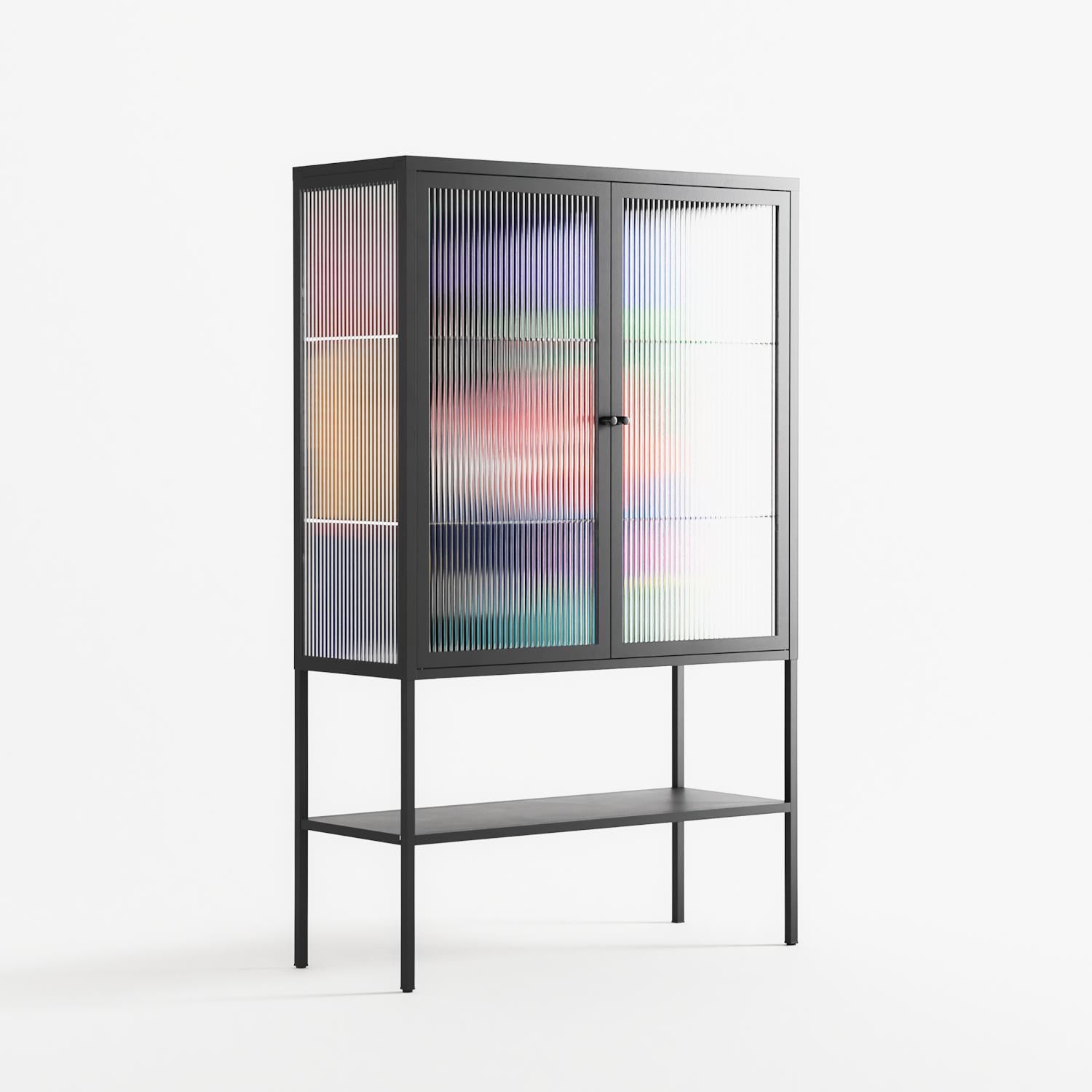 Chained To Perception - Loft Cabinet - Mathilda Kienast - Antracite - Reeded glass