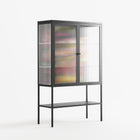 Orbiting Around Herself - Loft Cabinet - Mathilda Kienast - Antracite - Reeded glass
