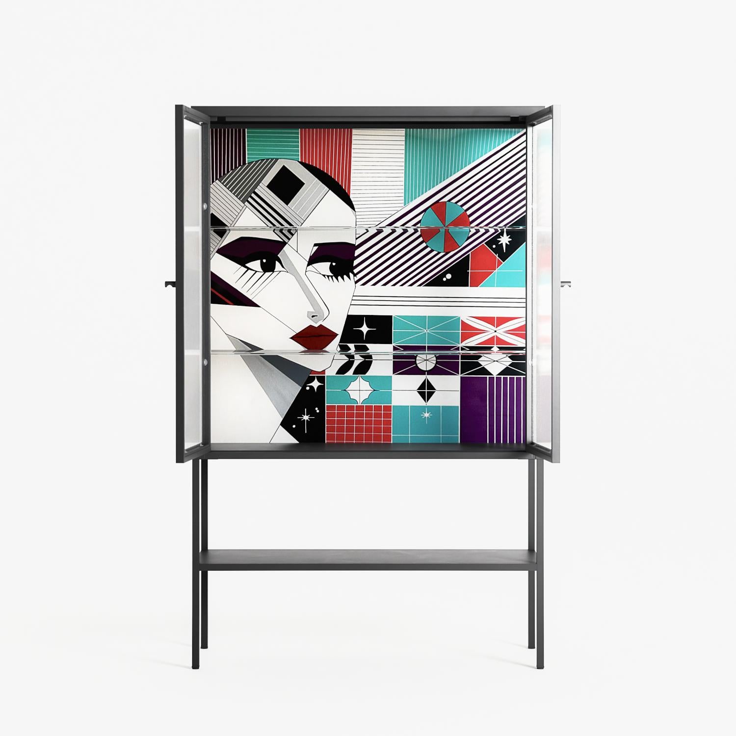 The Dessolution - Loft Cabinet - Mathilda Kienast - Antracite - Reeded glass
