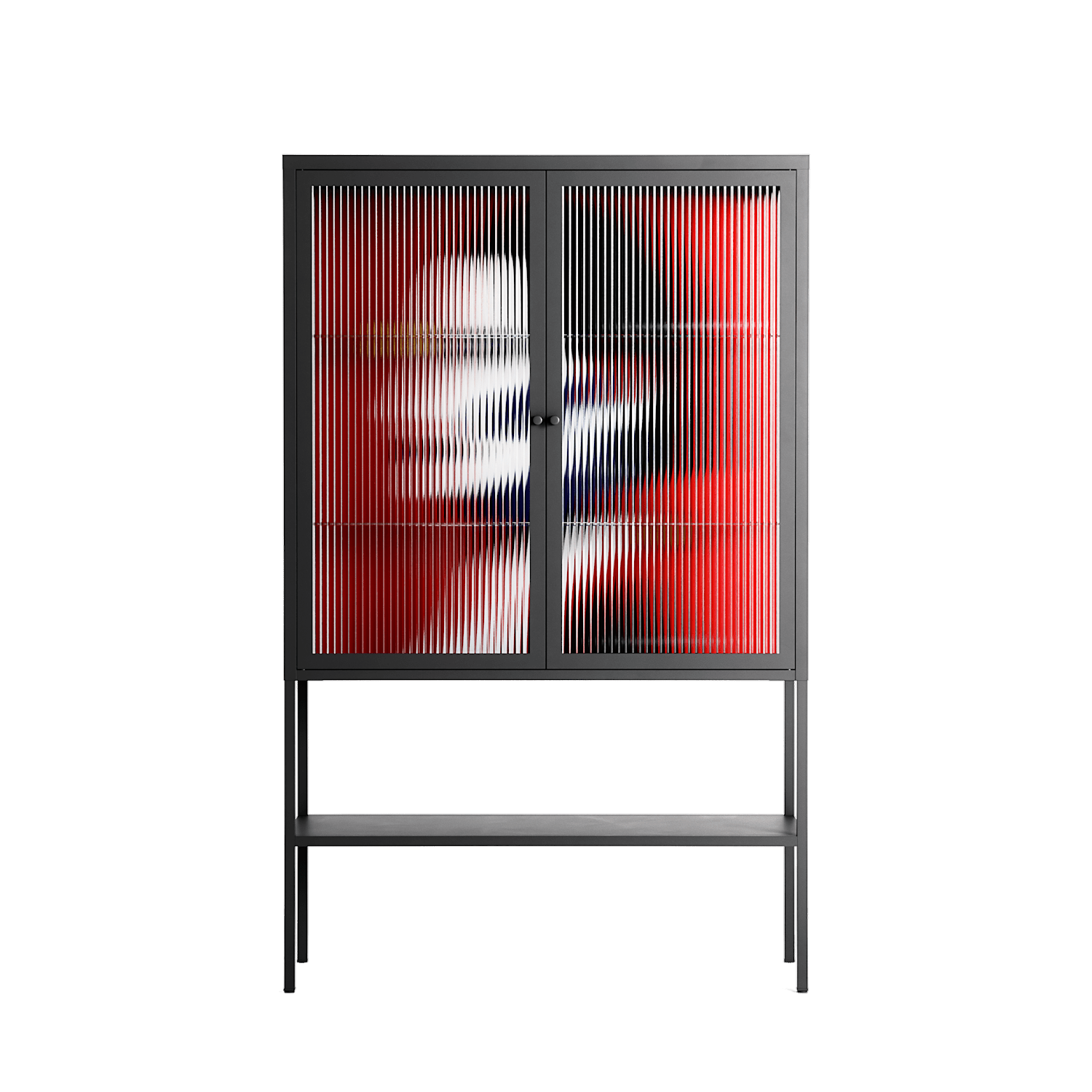Unseen In Plain Sight - Loft Cabinet - Mathilda Kienast - Antracite - Reeded glass