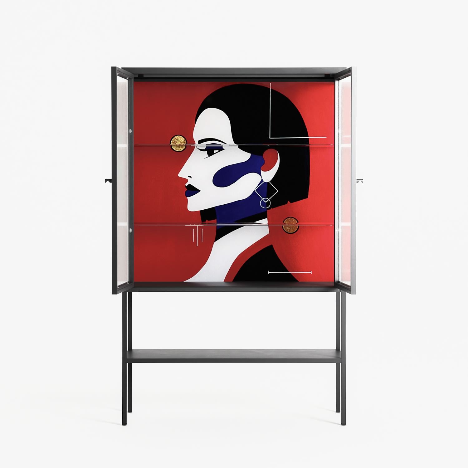 Unseen In Plain Sight - Loft Cabinet - Mathilda Kienast - Antracite - Reeded glass