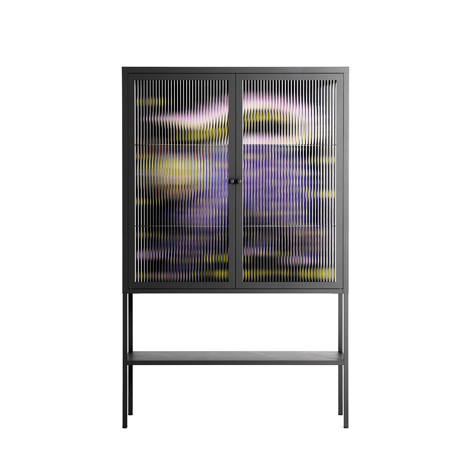 Be Nice Or Leave - Loft Cabinet - Mo Kalache - Antracite - Reeded glass