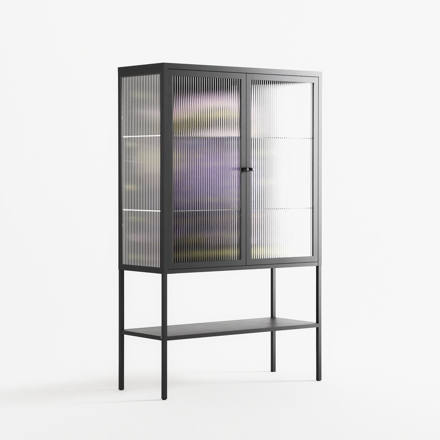 Be Nice Or Leave - Loft Cabinet - Mo Kalache - Antracite - Reeded glass