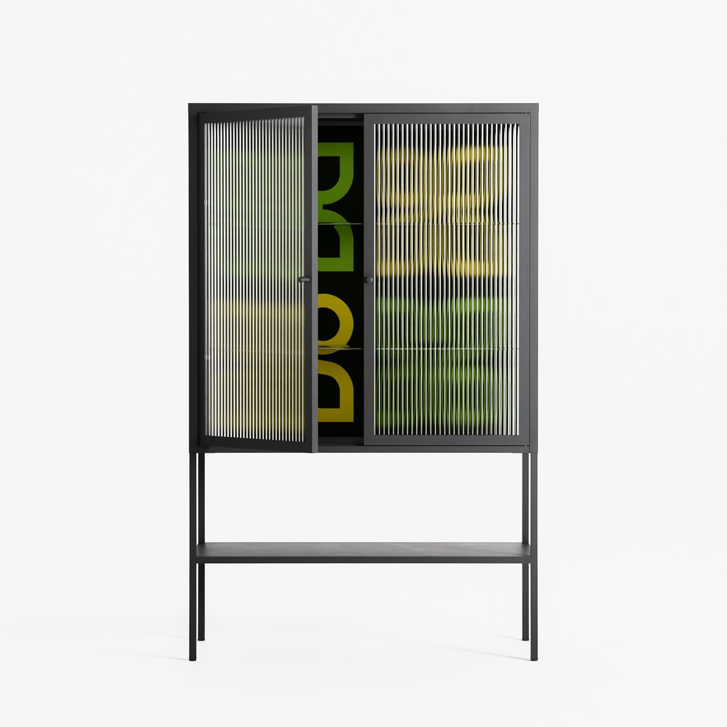 Ultra Bloom - Loft Cabinet - Ethan Fender - Antracite - Reeded glass