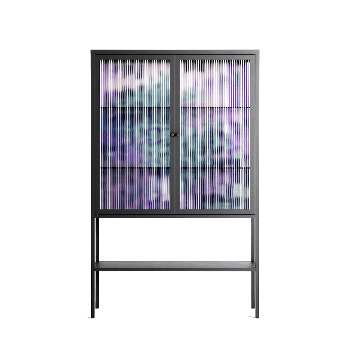 A Bridge Across Time 3 - Loft Cabinet - Nick Liefhebber - Antracite - Reeded glass