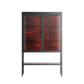 Wottosque Red - Loft Cabinet - Craig Watkins - Antracite - Reeded glass