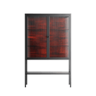 Wottosque Red - Loft Cabinet - Craig Watkins - Antracite - Reeded glass