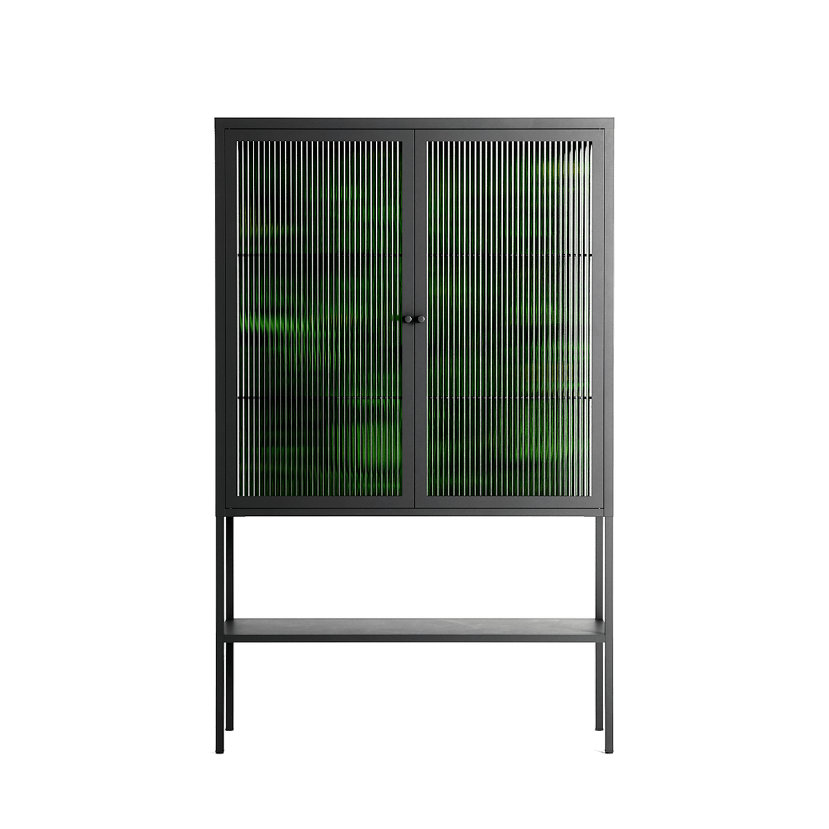 Wottosque Green - Loft Cabinet - Craig Watkins - Antracite - Reeded glass