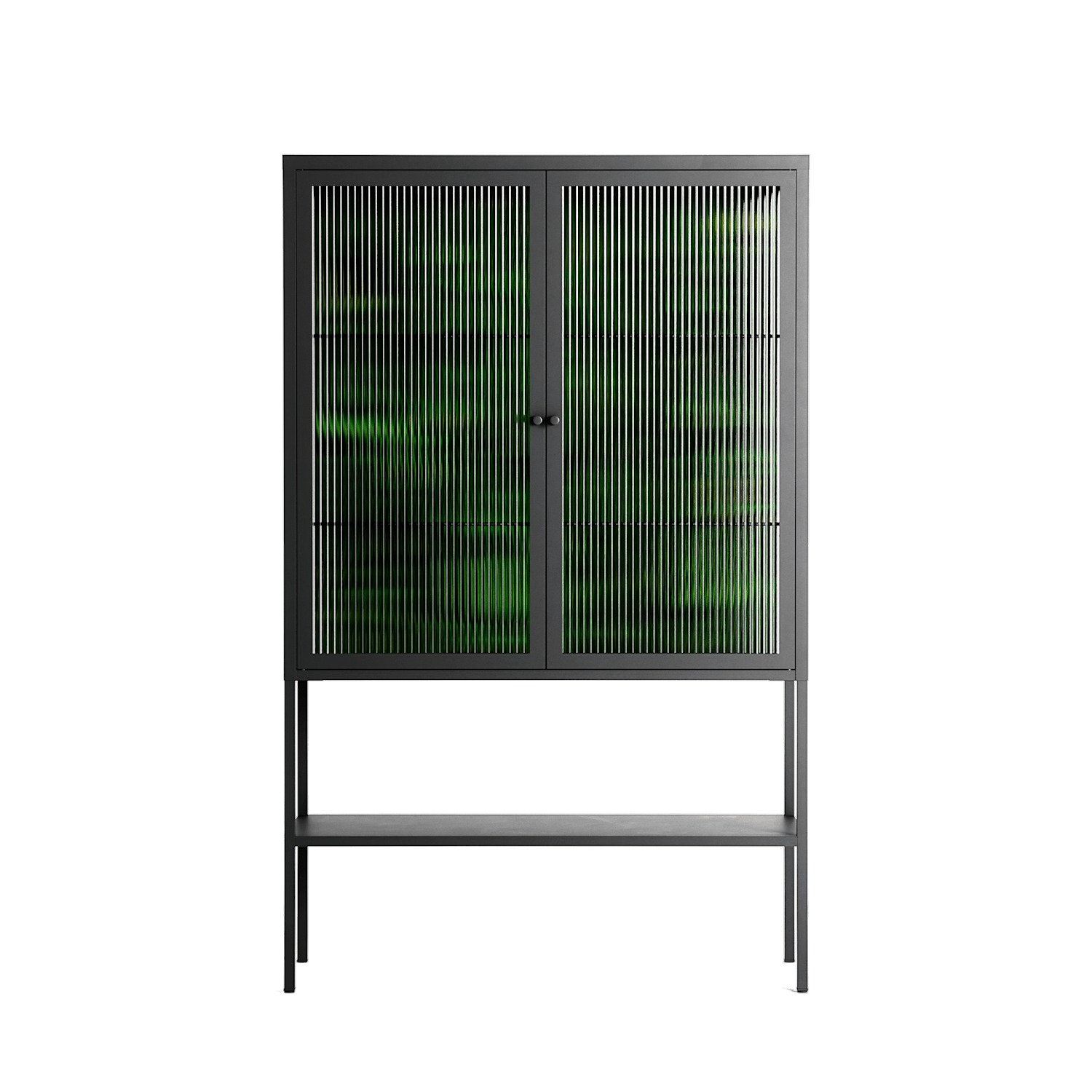 Wottosque Green - Loft Cabinet - Craig Watkins - Antracite - Reeded glass