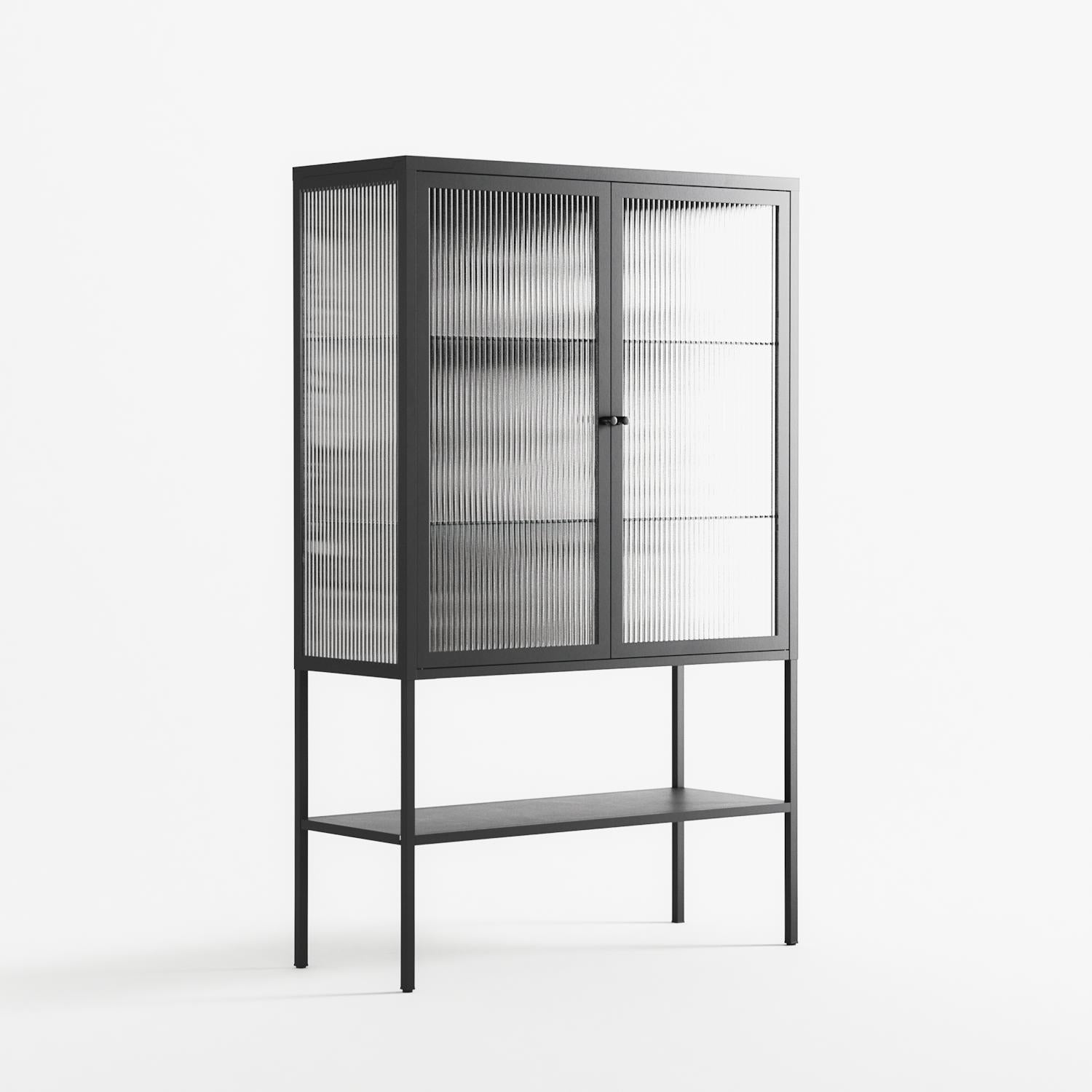 Flight Of Fancy 3 - Loft Cabinet - Diana Catchpole - Antracite - Reeded glass