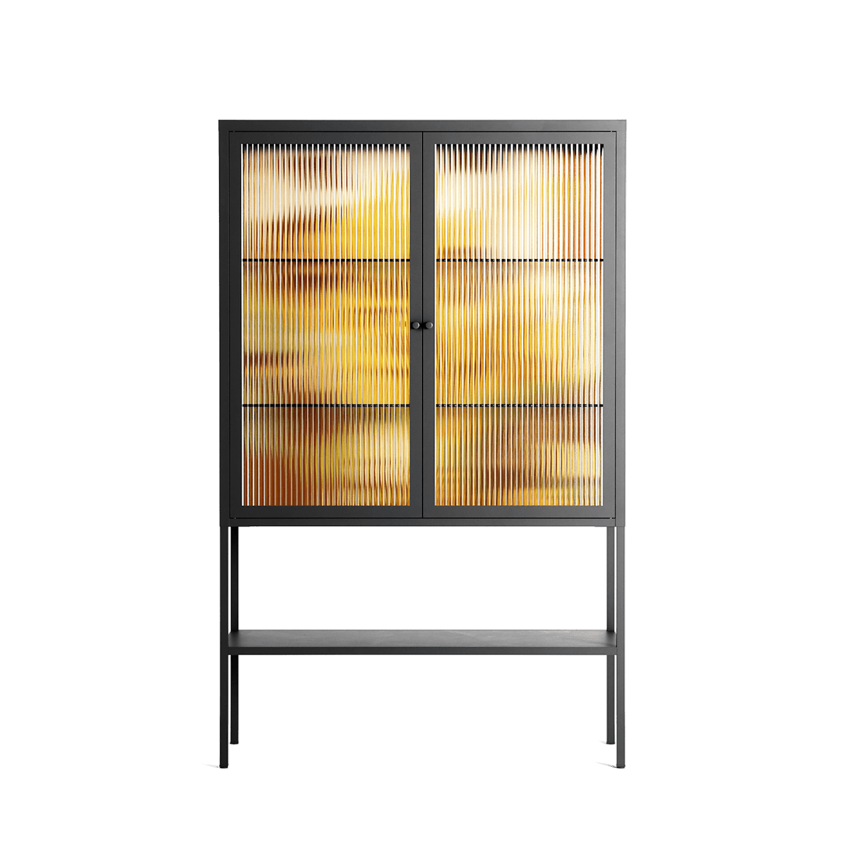 A Bridge Across Time 4 - Loft Cabinet - Nick Liefhebber - Antracite - Reeded glass