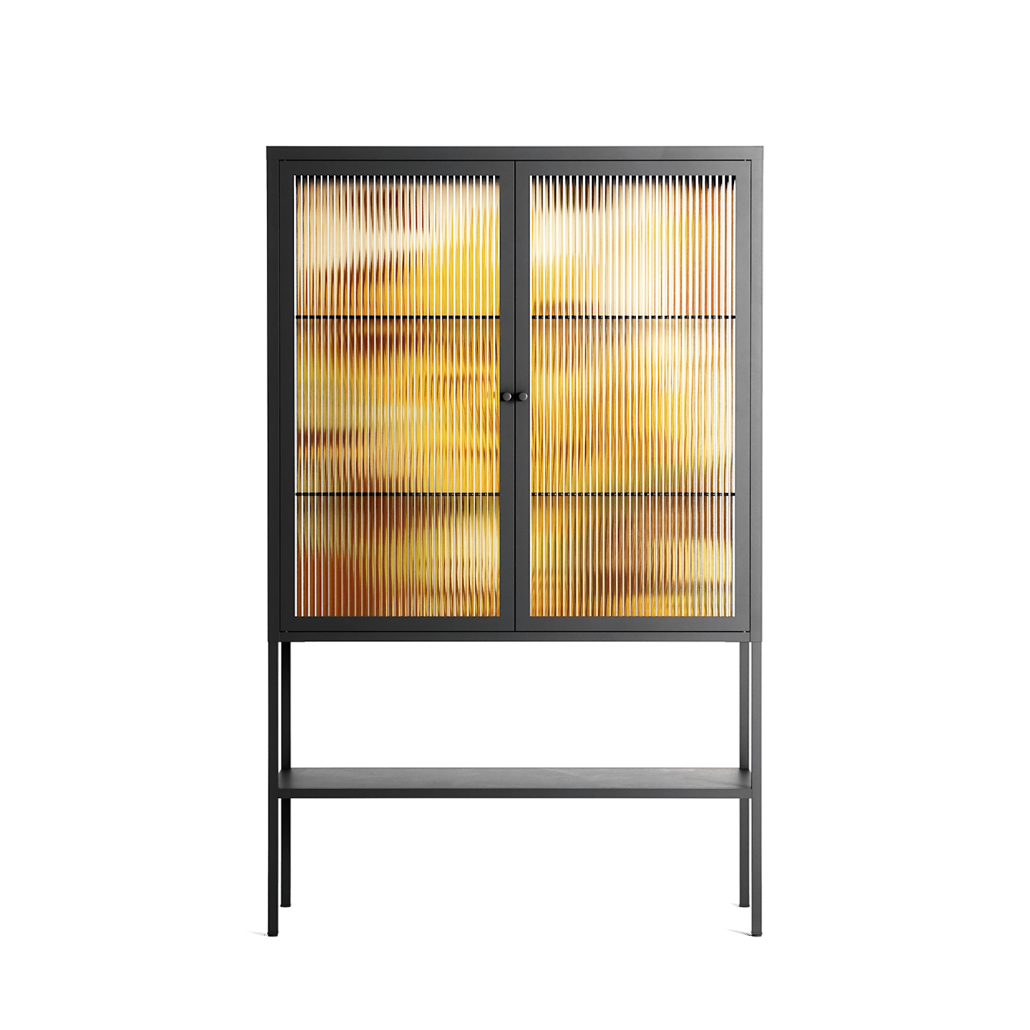 A Bridge Across Time 4 - Loft Cabinet - Nick Liefhebber - Antracite - Reeded glass