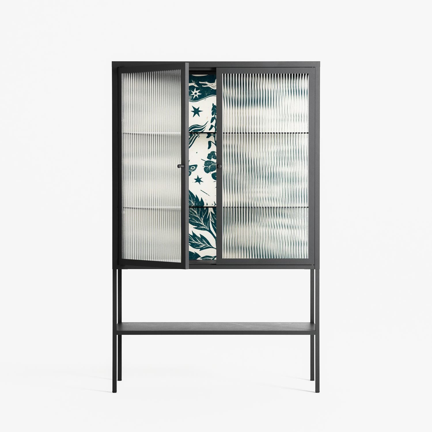 Ode to Summer 3 - Loft Cabinet - Diana Catchpole - Antracite - Reeded glass