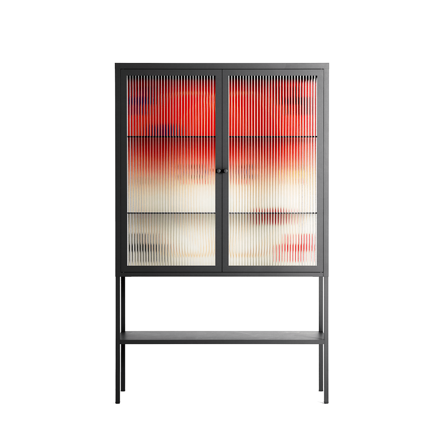 Parallel Mirage - Loft Cabinet - Oluwasheyi Adebayo - Antracite - Reeded glass