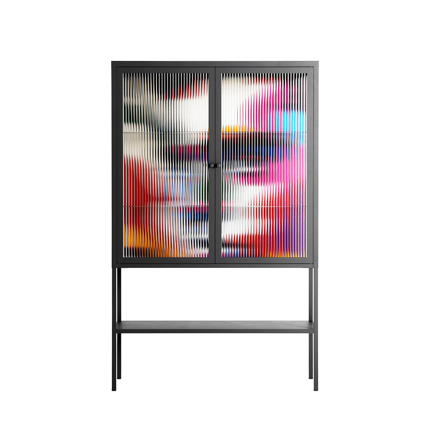 Fragments Of A Painted Souls - Loft Cabinet - Mathilda Kienast - Antracite - Reeded glass