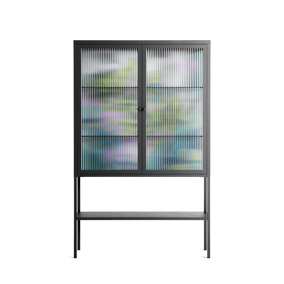 A Bridge Across Time 2 - Loft Cabinet - Nick Liefhebber - Antracite - Reeded glass