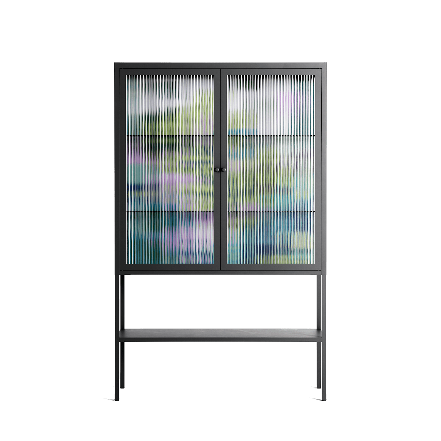 A Bridge Across Time 2 - Loft Cabinet - Nick Liefhebber - Antracite - Reeded glass