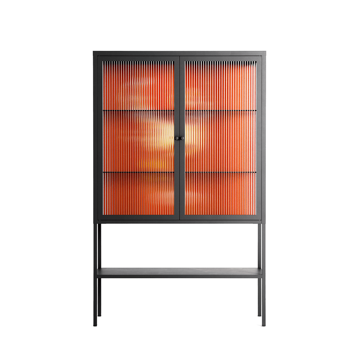 Drink And Cherries - Loft Cabinet - Raissa Oltmanns - Antracite - Reeded glass