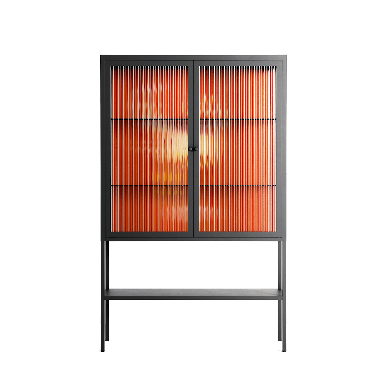 Drink And Cherries - Loft Cabinet - Raissa Oltmanns - Antracite - Reeded glass