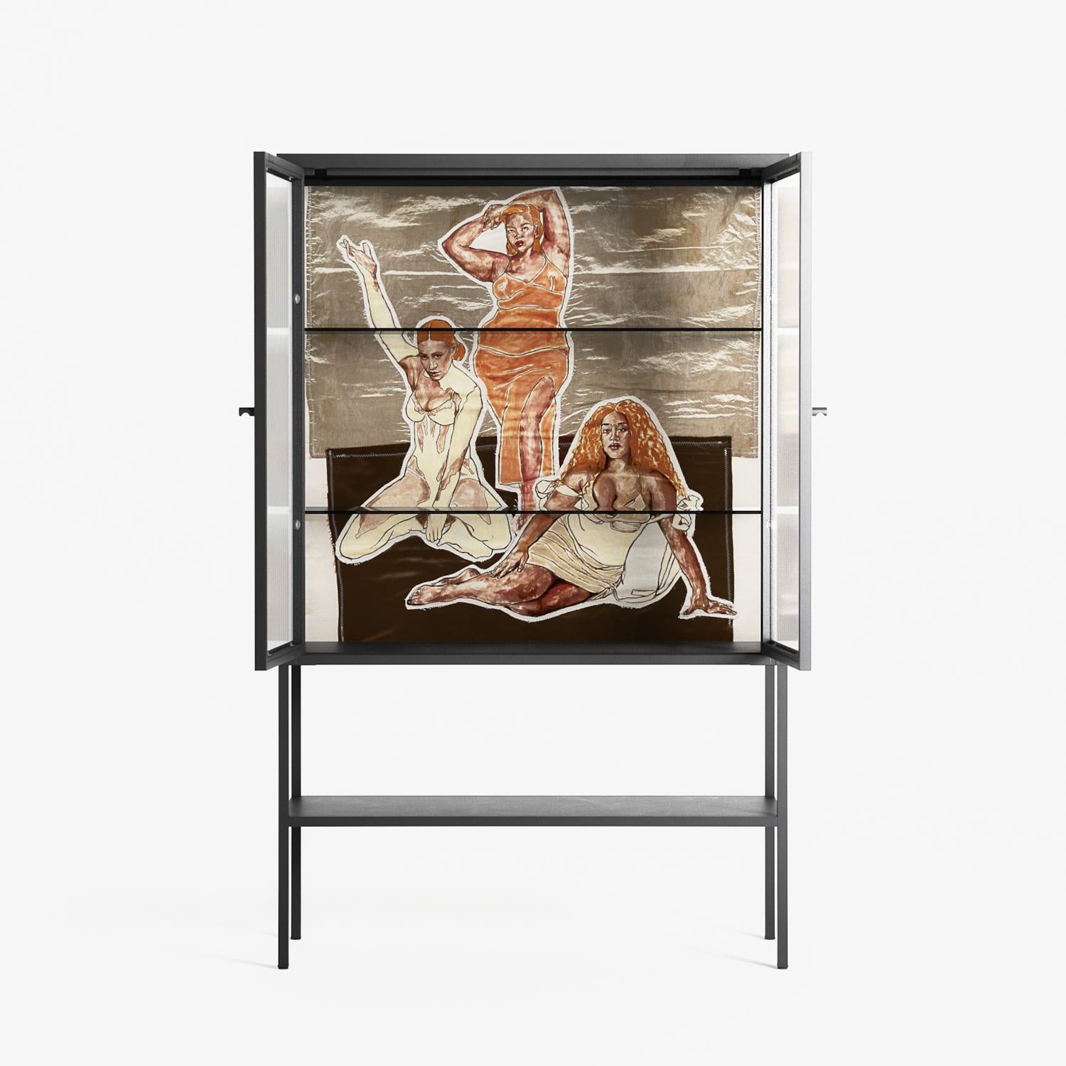 We Are Who We Are - Loft Cabinet - Sophie Goudman-Peachey - Antracite - Reeded glass