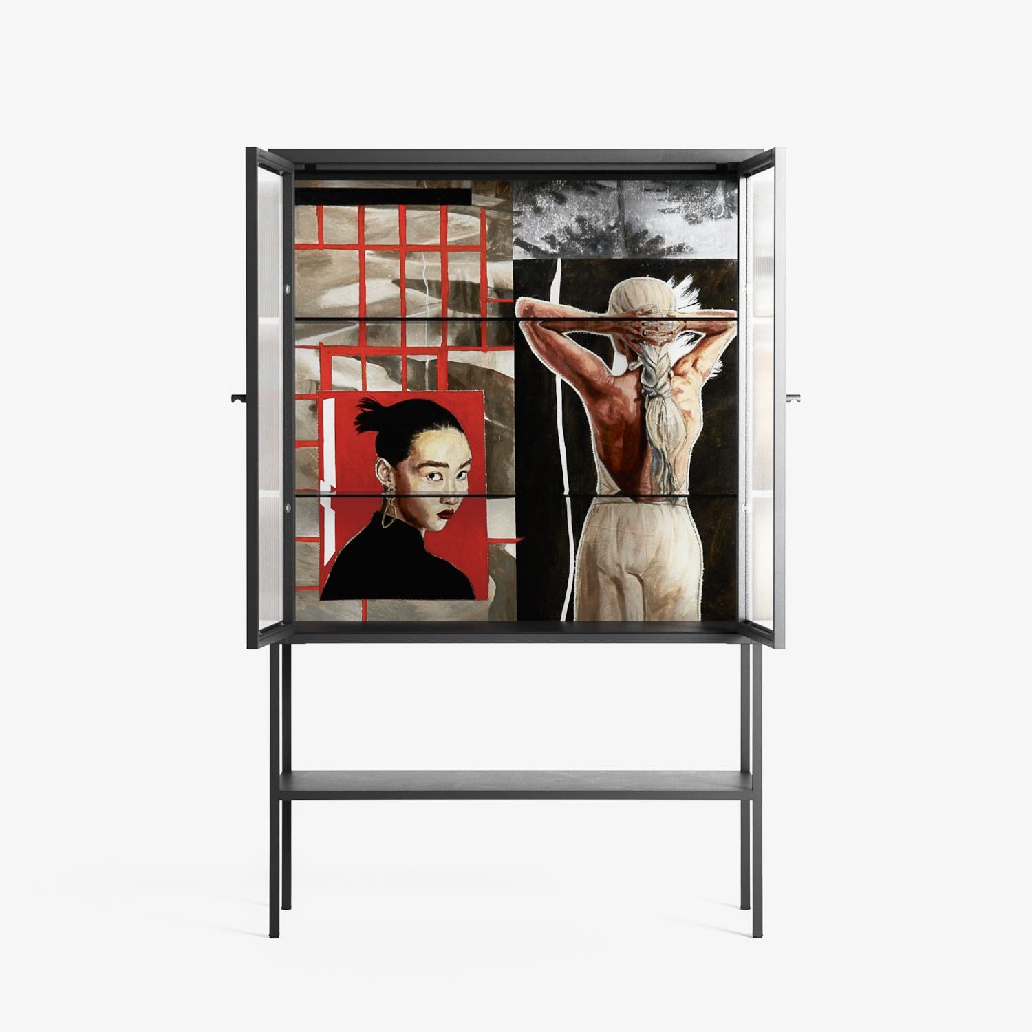 Where We Belong - Loft Cabinet - Sophie Goudman-Peachey - Antracite - Reeded glass