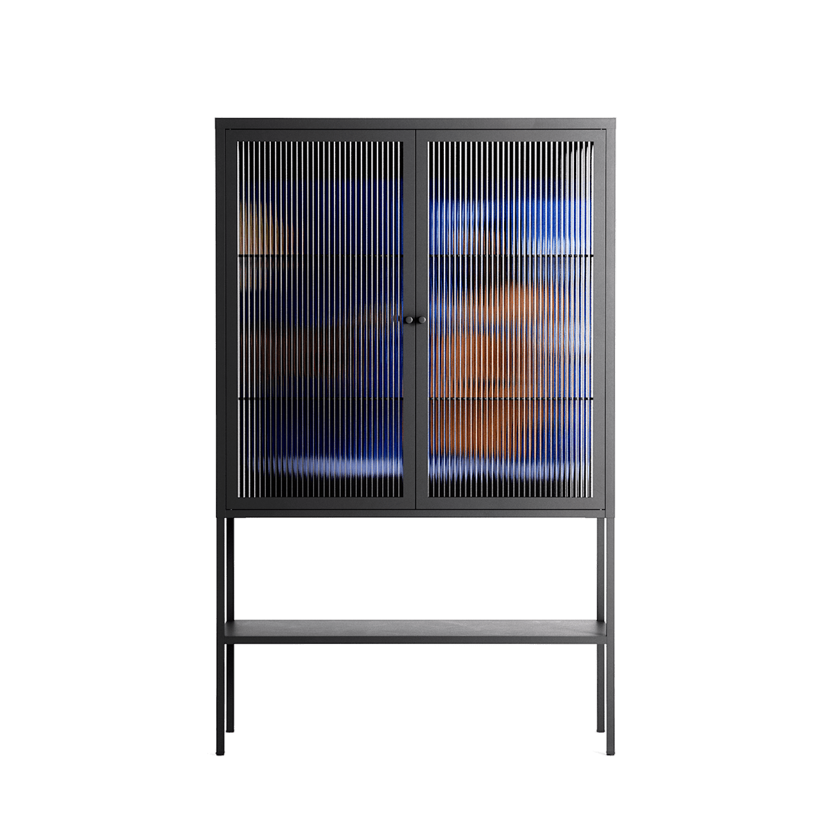 Blue Velvet - Loft Cabinet - Sophie Goudman-Peachey - Antracite - Reeded glass