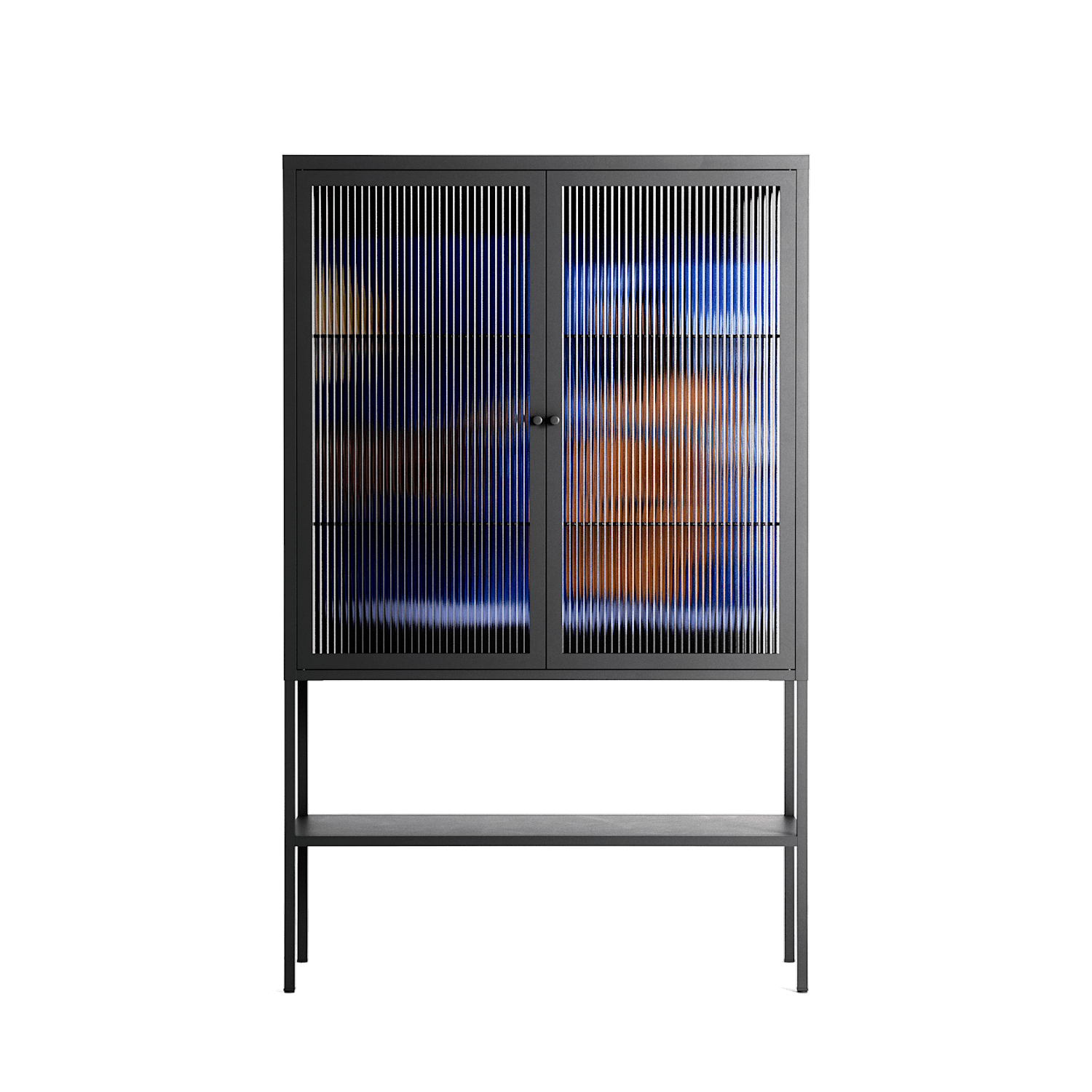 Blue Velvet - Loft Cabinet - Sophie Goudman-Peachey - Antracite - Reeded glass