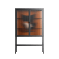Cat in Chair B - Loft Cabinet - Kristin Eriksson - Antracite - Reeded glass