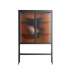 Cat in Chair B - Loft Cabinet - Kristin Eriksson - Antracite - Reeded glass