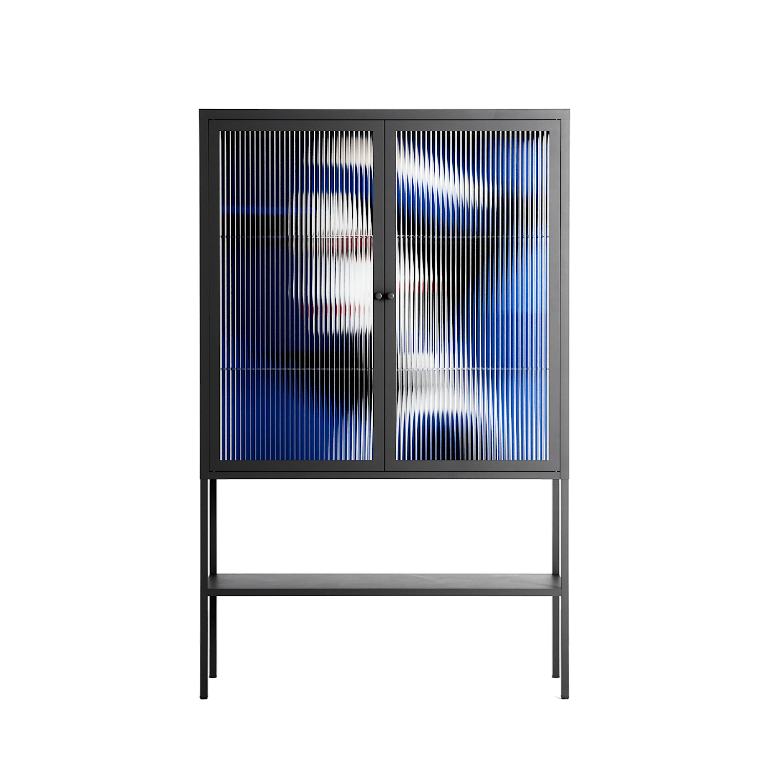 Beyond The Veil Of Consciousness - Loft Cabinet - Mathilda Kienast - Antracite - Reeded glass