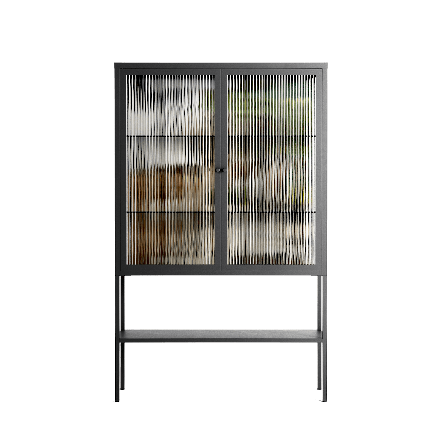 As The Rain Falls - Loft Cabinet - Sophie Goudman-Peachey - Antracite - Reeded glass