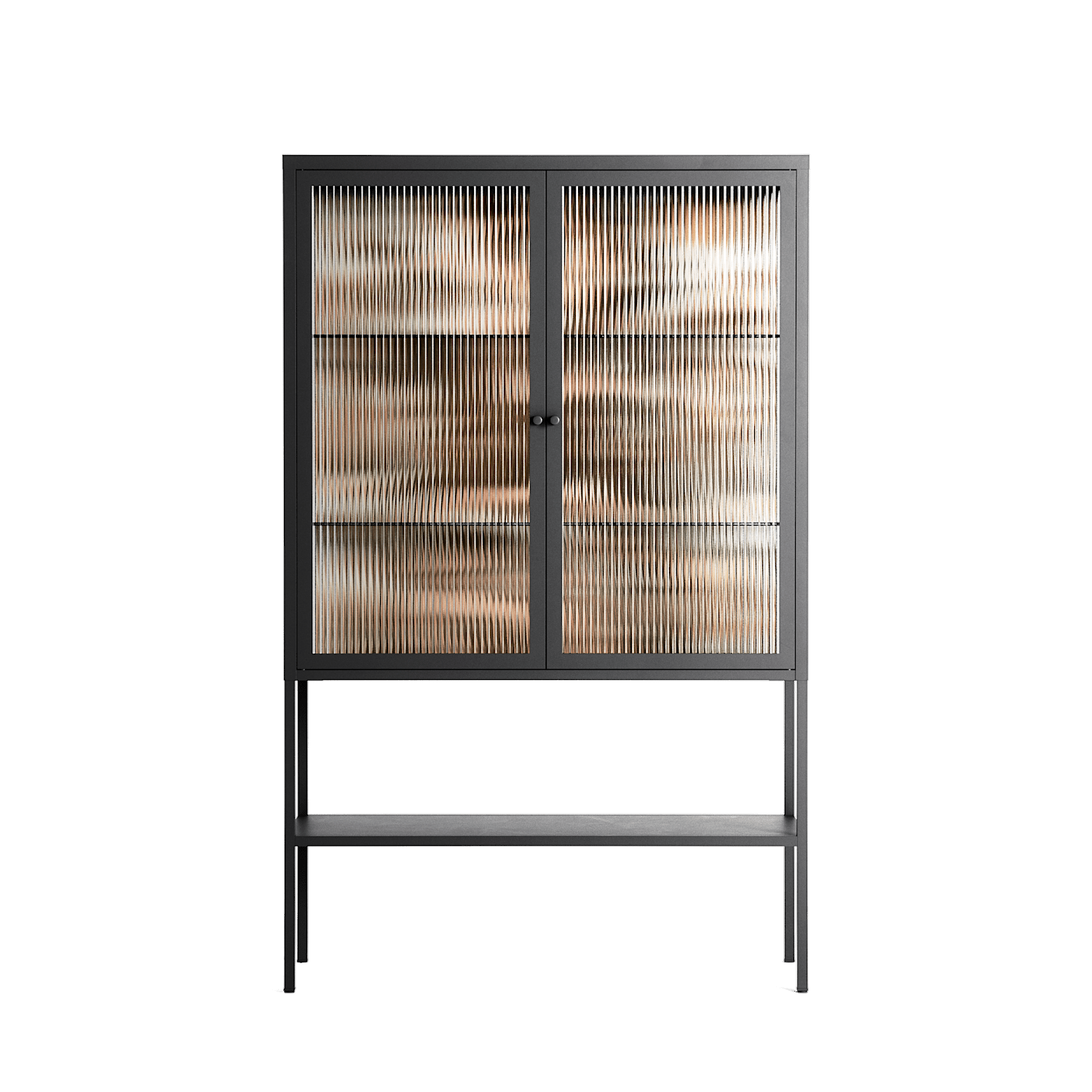 Delight Pink - Loft Cabinet - Diana Catchpole - Antracite - Reeded glass