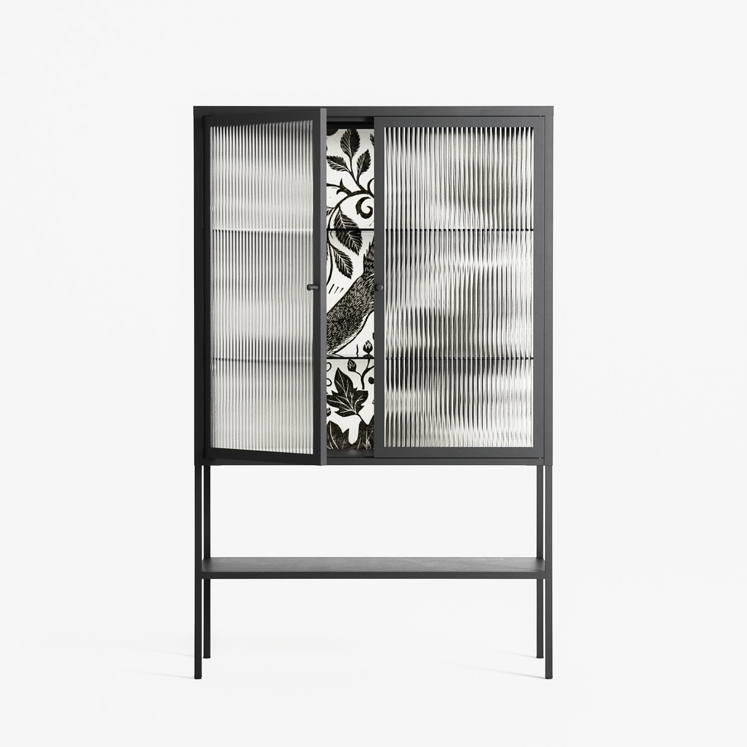 Ode to Summer 4 - Loft Cabinet - Diana Catchpole - Antracite - Reeded glass