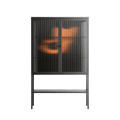 Cat in Chair A - Loft Cabinet - Kristin Eriksson - Antracite - Reeded glass