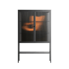 Cat in Chair A - Loft Cabinet - Kristin Eriksson - Antracite - Reeded glass