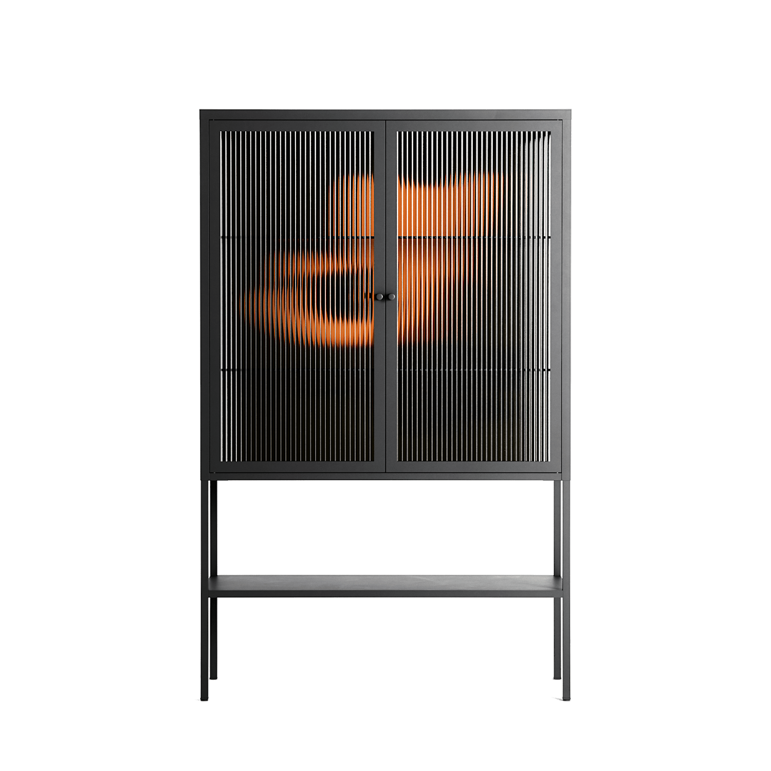 Cat in Chair A - Loft Cabinet - Kristin Eriksson - Antracite - Reeded glass
