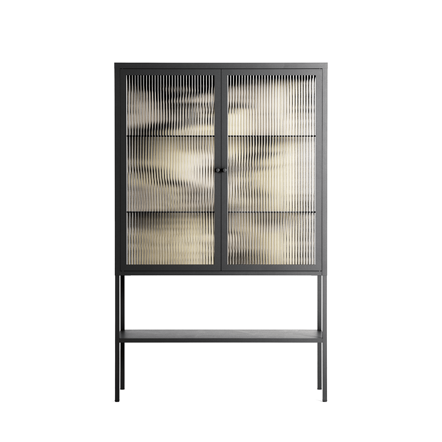 Oberon and Elgar - Loft Cabinet - Naia Escribano - Antracite - Reeded glass