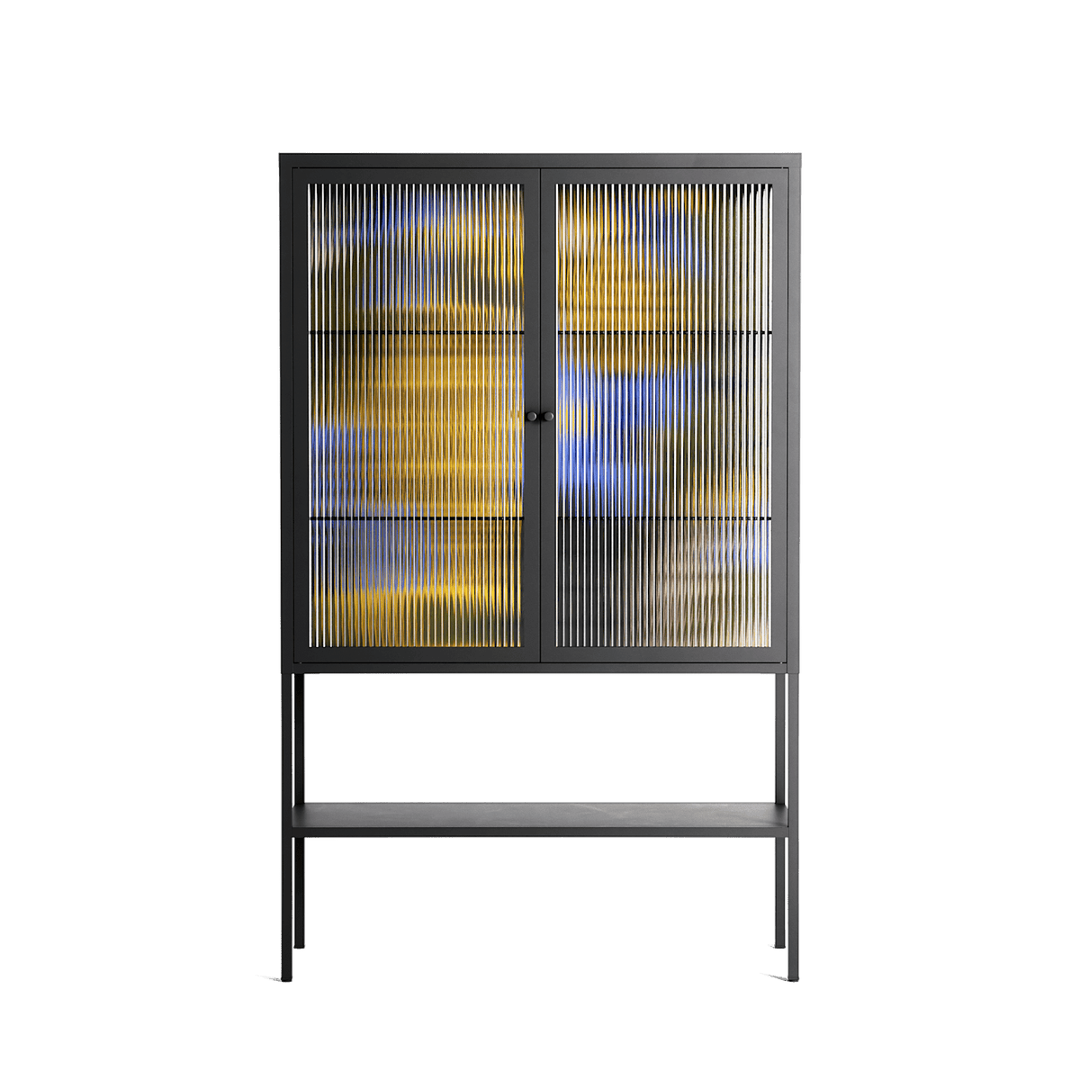 The Towering Hall Full Of Light 2 - Loft Cabinet - Nick Liefhebber - Antracite - Reeded glass