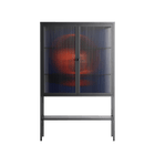 Cat in Chair C - Loft Cabinet - Kristin Eriksson - Antracite - Reeded glass