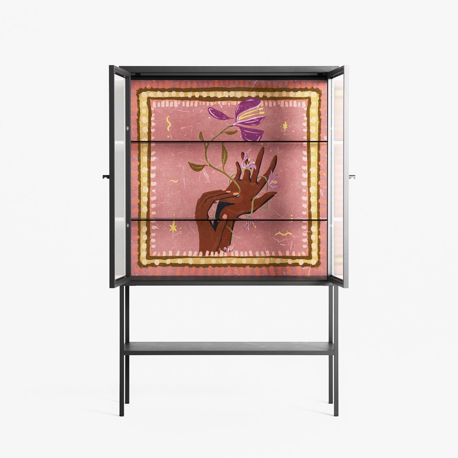 Connect With Nature - Loft Cabinet - Raissa Oltmanns - Antracite - Reeded glass