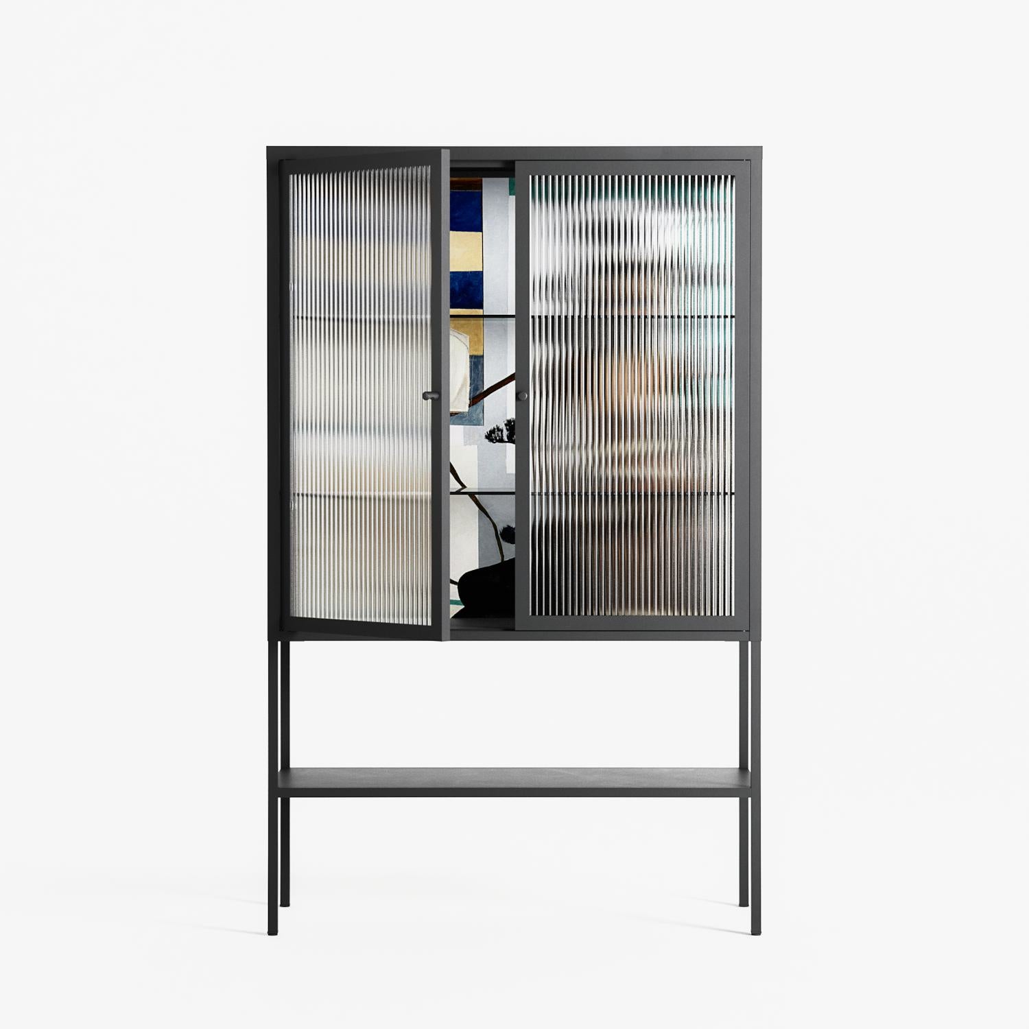 Dreaming With Open Eyes - Loft Cabinet - Sophie Goudman-Peachey - Antracite - Reeded glass